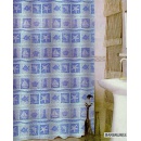 Zasłonka łazienkowa tekstylna 180x200 Marbrures Niebieska